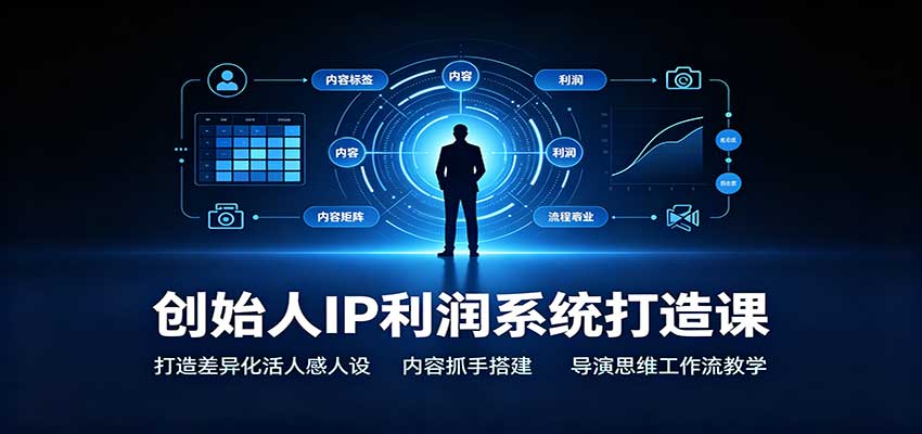 创始人IP利润系统打造课：打造差异化活人感人设，内容抓手搭建，导演思维工作流教学-网创在线