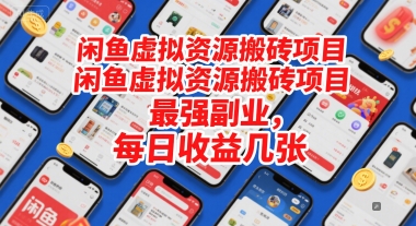 闲鱼虚拟资源搬砖项目，最强副业，每日收益几张 - 小白项目网-小白项目网