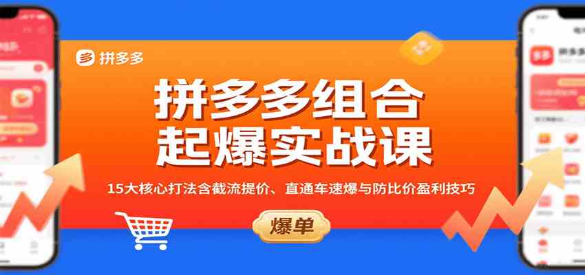 拼多多组合起爆实战课：15大核心打法含截流提价、直通车速爆与防比价盈利技巧-小白项目网