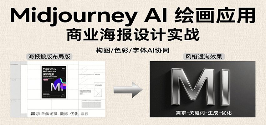 Midjourney AI绘画应用，关键词指令解析、漫画头像制作、海报设计、3D人物生成等-小白项目网