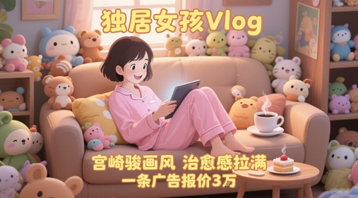 单个账号涨粉71W！用AI制作独居女孩Vlog，宫崎骏画风，治愈感拉满，一条广告报价3W-小白项目网