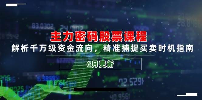 （14976期）主力密码股票课程，解析千万级资金流向，精准捕捉买卖时机指南（6月更新）-小白项目网