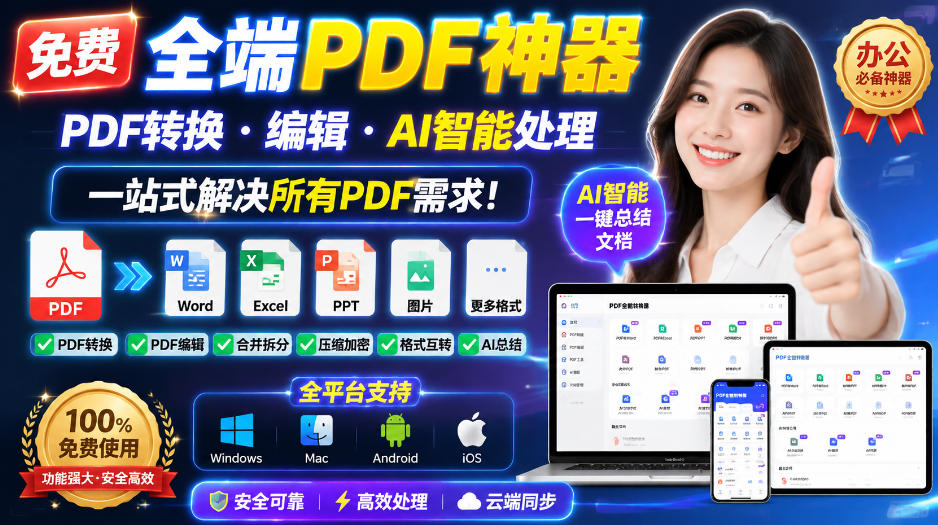 免费全端PDF神器，PDF转换·编辑·AI智能处理，一站式解决所有PDF需求!-小白项目网