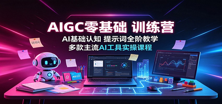 AIGC零基础训练营：AI基础认知，提示词全阶教学，多款主流AI工具实操课程-小白项目网