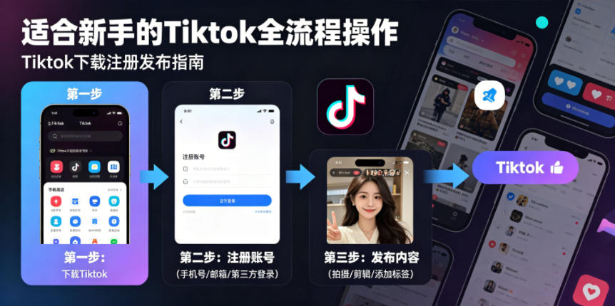 Tiktok下载注册发布，适合新手的Tiktok全流程操作-小白项目网