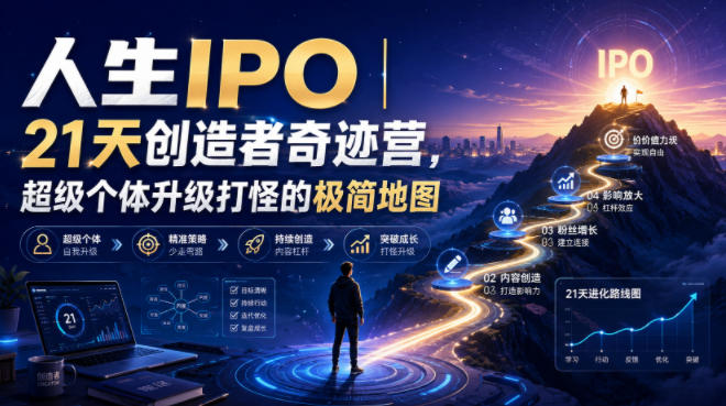 人生IPO︱21天创造者奇迹营，超级个体升级打怪的极简地图-小白项目网