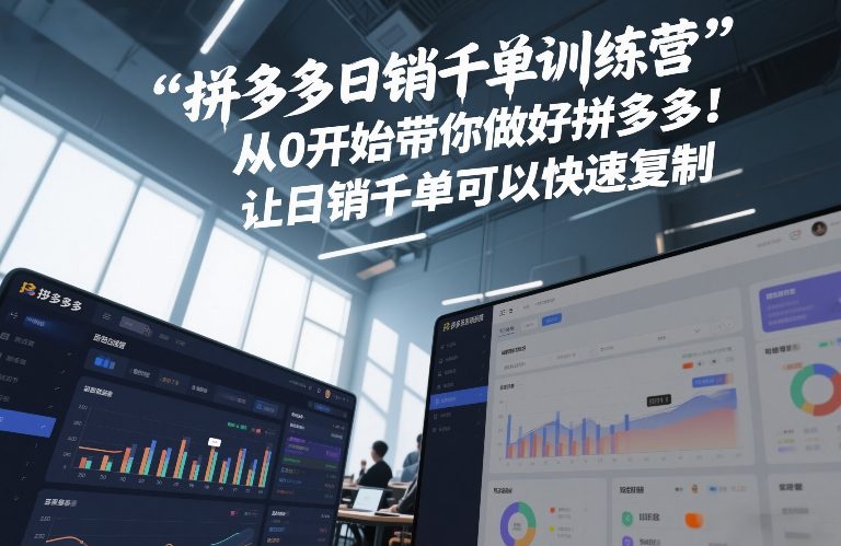 拼多多日销千单训练营，从0开始带你做好拼多多，让日销千单可以快速复制(更新26年8月)-小白项目网