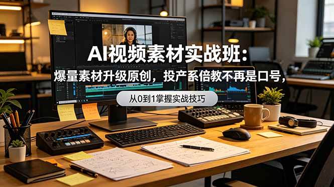 （19085期）AI视频素材实战班：爆量素材升级原创，投产翻倍不再是口号，0-1系统教学实战落地-小白项目网