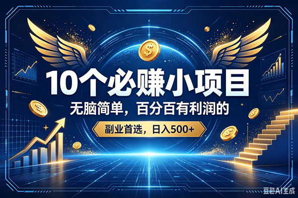 （19192期）15个必赚的小项目，百分百赚元子的，无脑简单，副业首选，日入500+-小白项目网