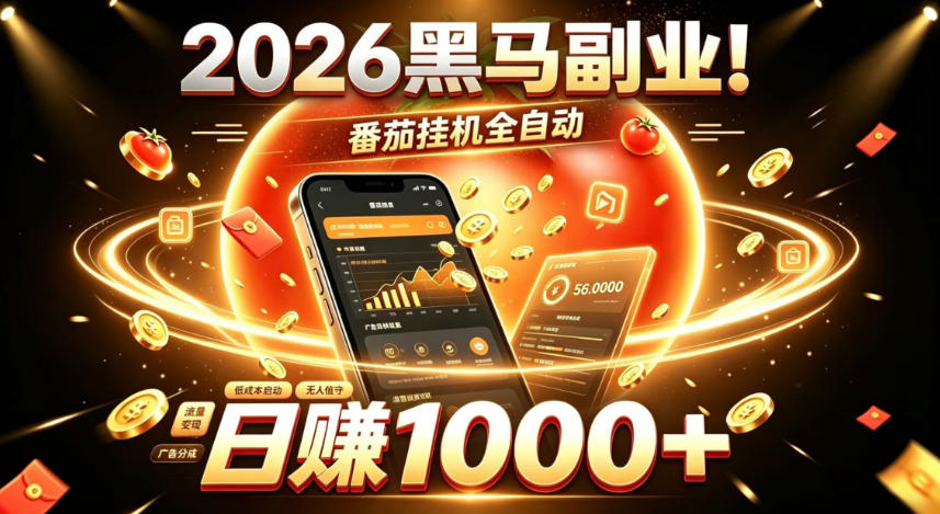 2026黑马副业！番茄挂G全自动日入1000+，操作最简单、门槛最低的线上轻资产项目【揭秘】-小白项目网