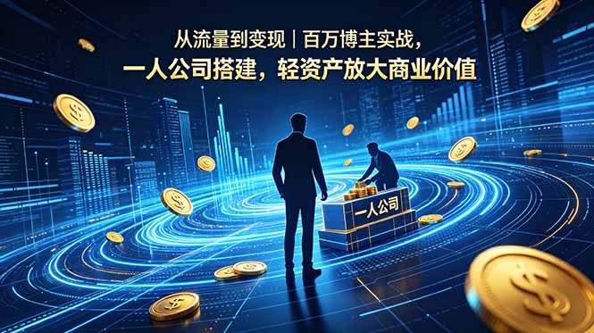 从流量到变现｜百万博主实战，一人公司搭建，轻资产放大商业价值-小白项目网