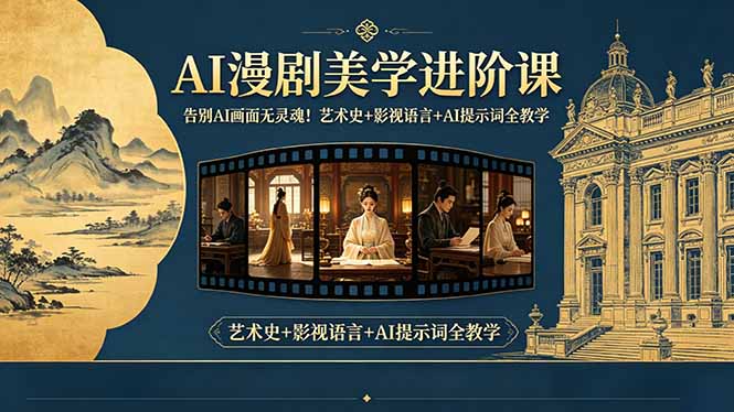 告别AI画面无灵魂!AI漫剧美学进阶课-更新,艺术史+影视语言+AI提示词全教学-小白项目网