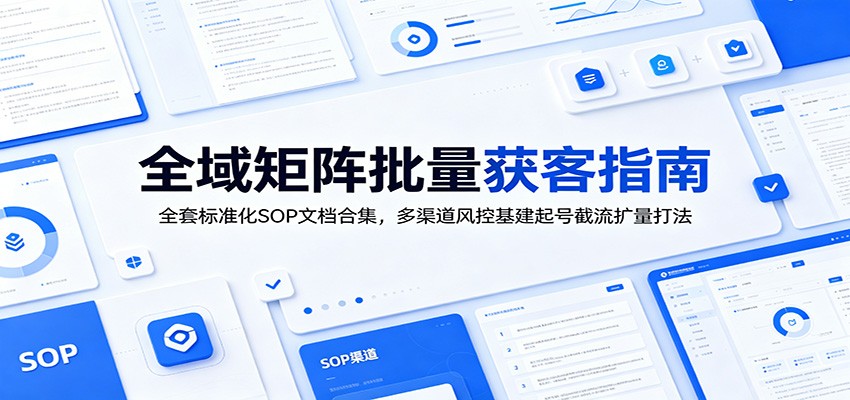 全域矩阵批量获客指南：全套标准化SOP文档合集，多渠道风控基建起号截流扩量打法-小白项目网