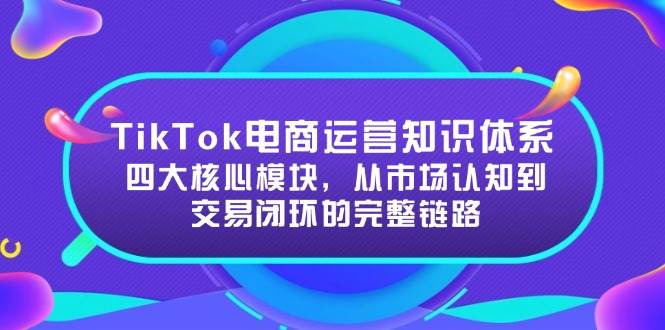 （15065期）TikTok电商运营知识体系：四大核心模块，从市场认知到交易闭环的完整链路 - 小白项目网-小白项目网