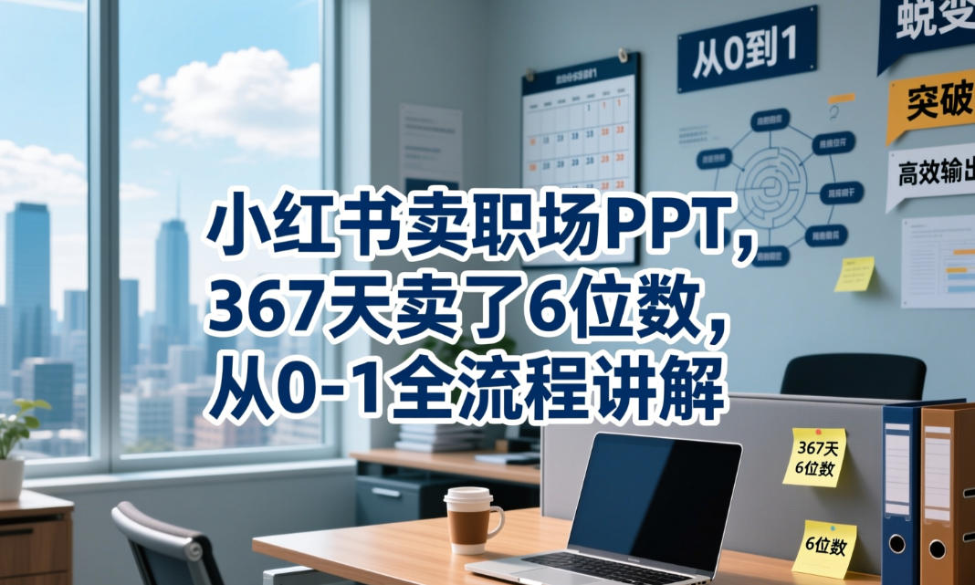 小红书卖职场PPT，367天卖了6位数，从0-1全流程讲解-小白项目网