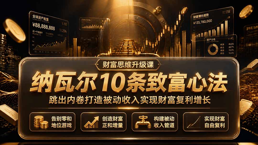 付费文章：纳瓦尔10条致富心法，跳出内卷打造被动收入实现财富复利增长-小白项目网