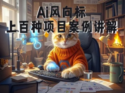Ai风向标-附100种项目案例玩法-0基础小白到大神ai视频商业应用教学 - 小白项目网-小白项目网