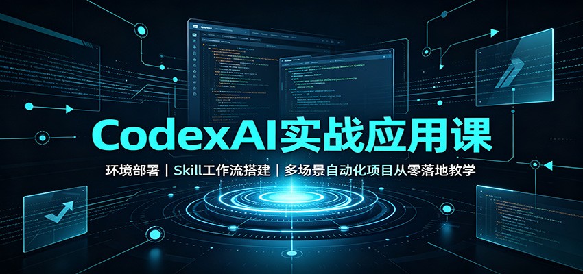CodexAI实战应用课：环境部署Skill工作流搭建，多场景自动化项目从零落地教学-小白项目网