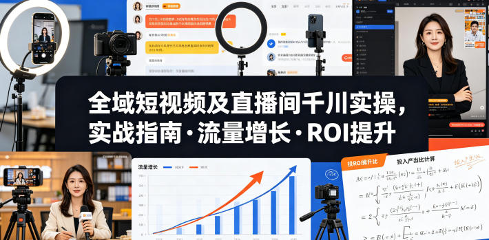 全域短视频及直播间千川实操,实战指南·流量增长·ROI提升(更新)-小白项目网