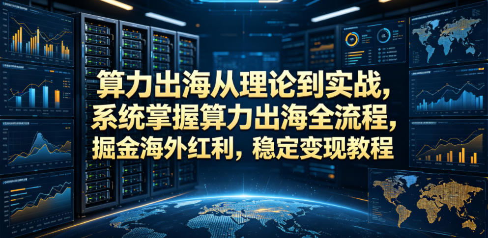 算力出海从理论到实战,系统掌握算力出海全流程,掘金海外红利,稳定变现教程-小白项目网