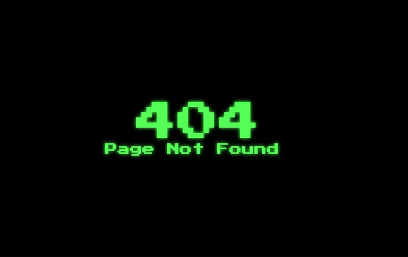 HTML黑色大气绿色发光字404错误页模板-小白项目网