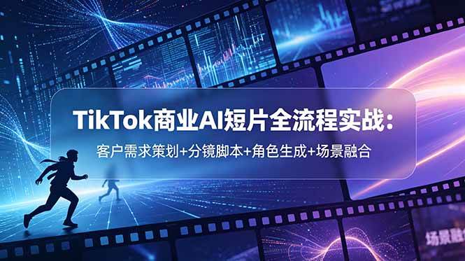 (18678期)TikTok商业AI短片全流程实战:客户需求策划+分镜脚本+角色生成+场景融合-小白项目网