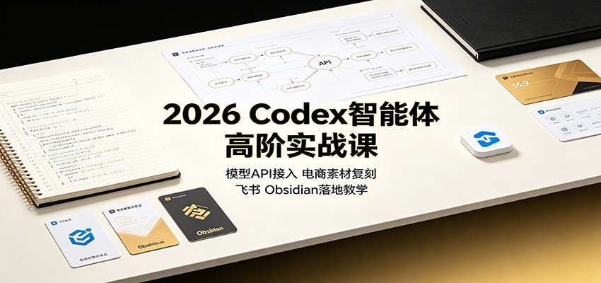 2026 Codex智能体高阶实战课：模型API接入，电商素材复刻，飞书Obsidian落地教学-小白项目网