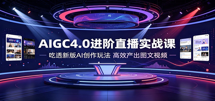 AIGC4.0进阶直播实战课:吃透新版AI创作玩法,高效产出图文视频-小白项目网