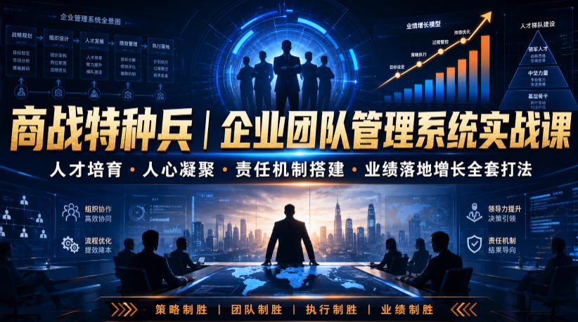 商战特种兵｜企业团队管理系统实战课人才培育・人心凝聚・责任机制搭建・业绩落地增长全套打法-小白项目网