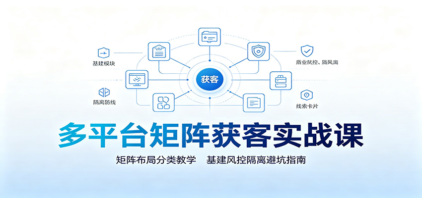 多平台矩阵获客实战课：矩阵布局分类教学，基建风控隔离避坑指南-小白项目网