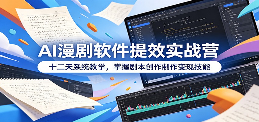 AI漫剧软件提效实战营：十二天系统教学，掌握剧本创作制作变现技能-小白项目网