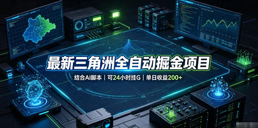 最新三角洲全自动掘金项目，结合AI脚本，可24小时挂G，单日收益200+【揭秘】-小白项目网