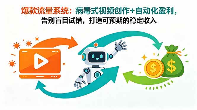 (18882期)爆款流量系统:病毒式视频创作+自动化盈利,告别盲目试错,打造可预期的稳定收入-小白项目网