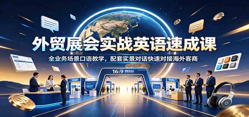外贸展会实战英语速成课:全业务场景口语教学,配套实景对话快速对接海外客商 外贸展会实战英语速成课:全业务场景口语教学,配套实景对话快速对接海外客商