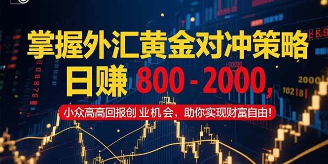 （15198期）掌握外汇黄金对冲策略，日赚 800 – 2000，小众高回报创业机会，助你实…-小白项目网