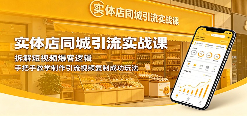 实体店同城引流实战课：拆解短视频爆客逻辑，手把手教学制作引流视频复制成功玩法-小白项目网
