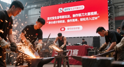 支付宝生活号新玩法，制作锻刀大赛视频，挣分成计划收益，操作简单，轻松月入过W - 小白项目网-小白项目网