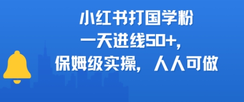 小红书打国学粉，一天进线50+，保姆级实操，人人可做 - 小白项目网-小白项目网