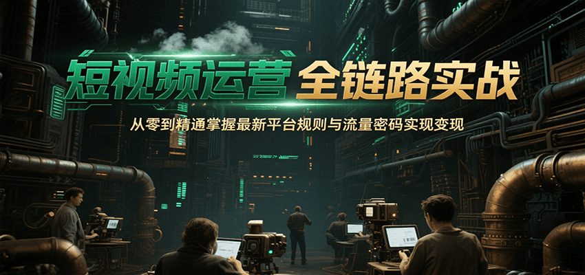 短视频运营全链路实战，从零到精通掌握最新平台规则与流量密码实现变现-小白项目网
