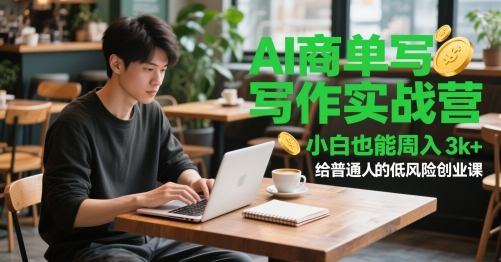 AI商单写作实战营，小白也能周入3k+，给普通人的低风险创业课-小白项目网