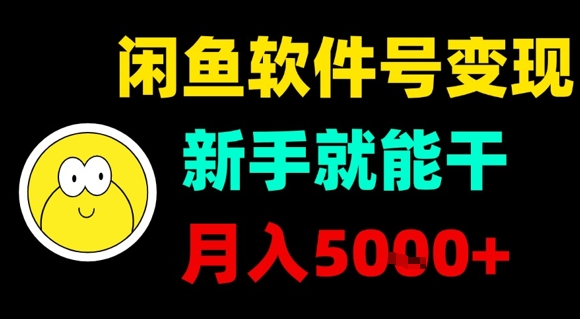 闲鱼软件号变现，新手就能干，月入5k+-小白项目网