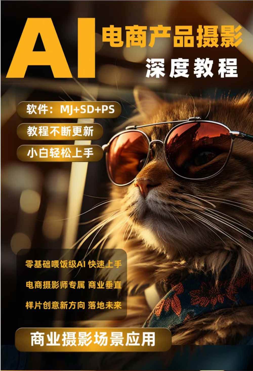 (19262期)AI电商人像摄影实战课·SD多端部署|MJ完整教学|家电护肤家具商品图人像写真全案例-小白项目网