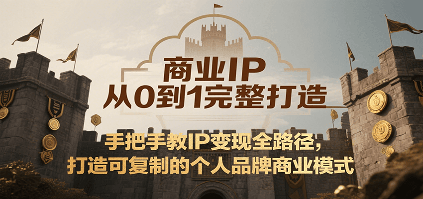 商业IP从0到1完整打造，手把手教IP变现全路径，打造可复制的个人品牌商业模式-小白项目网