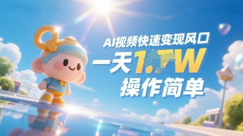 Ai视频变现风口，一天收入多张，收入无上限，操作简单-小白项目网