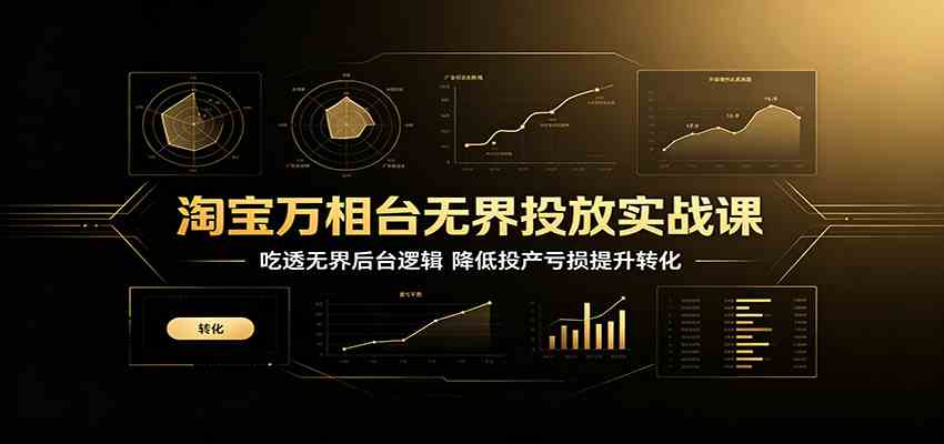 淘宝万相台无界投放实战课:吃透无界后台逻辑,降低投产亏损提升转化-小白项目网