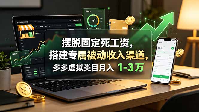 摆脱固定死工资,搭建专属被动收入渠道,多多虚拟类目月入 1-3 万-小白项目网