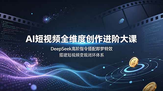 (19153期)AI短视频全维度创作进阶大课,DeepSeek高阶指令搭配即梦特效,搭建短视频变现闭环体系-小白项目网