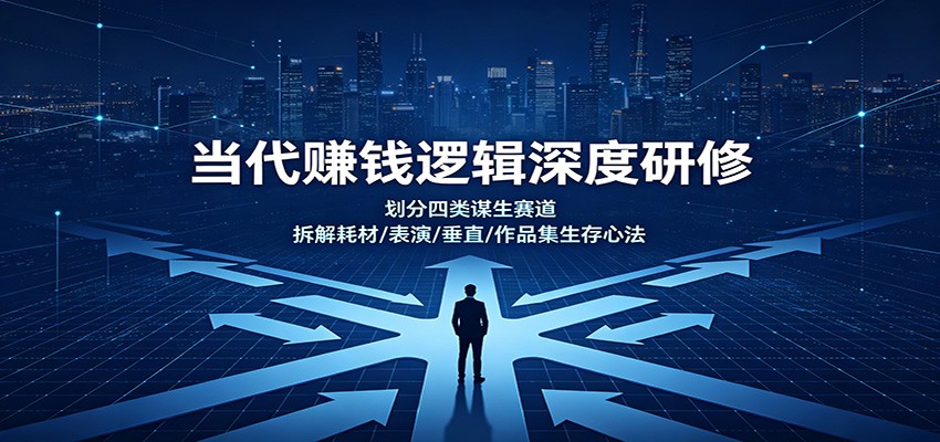 当代赚钱逻辑深度研修：划分四类谋生赛道，拆解耗材/表演/垂直/作品集生存心法-小白项目网