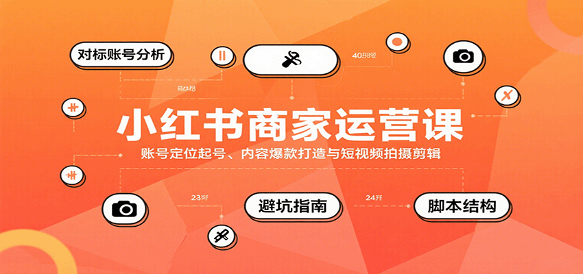 小红书商家运营课，账号定位起号、内容爆款打造与短视频拍摄剪辑-小白项目网