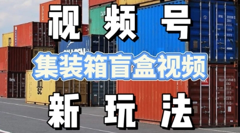 视频号新玩法,利用老外开集装箱盲盒视频,挣分成计划收益,月入过W,新手小白轻松上手